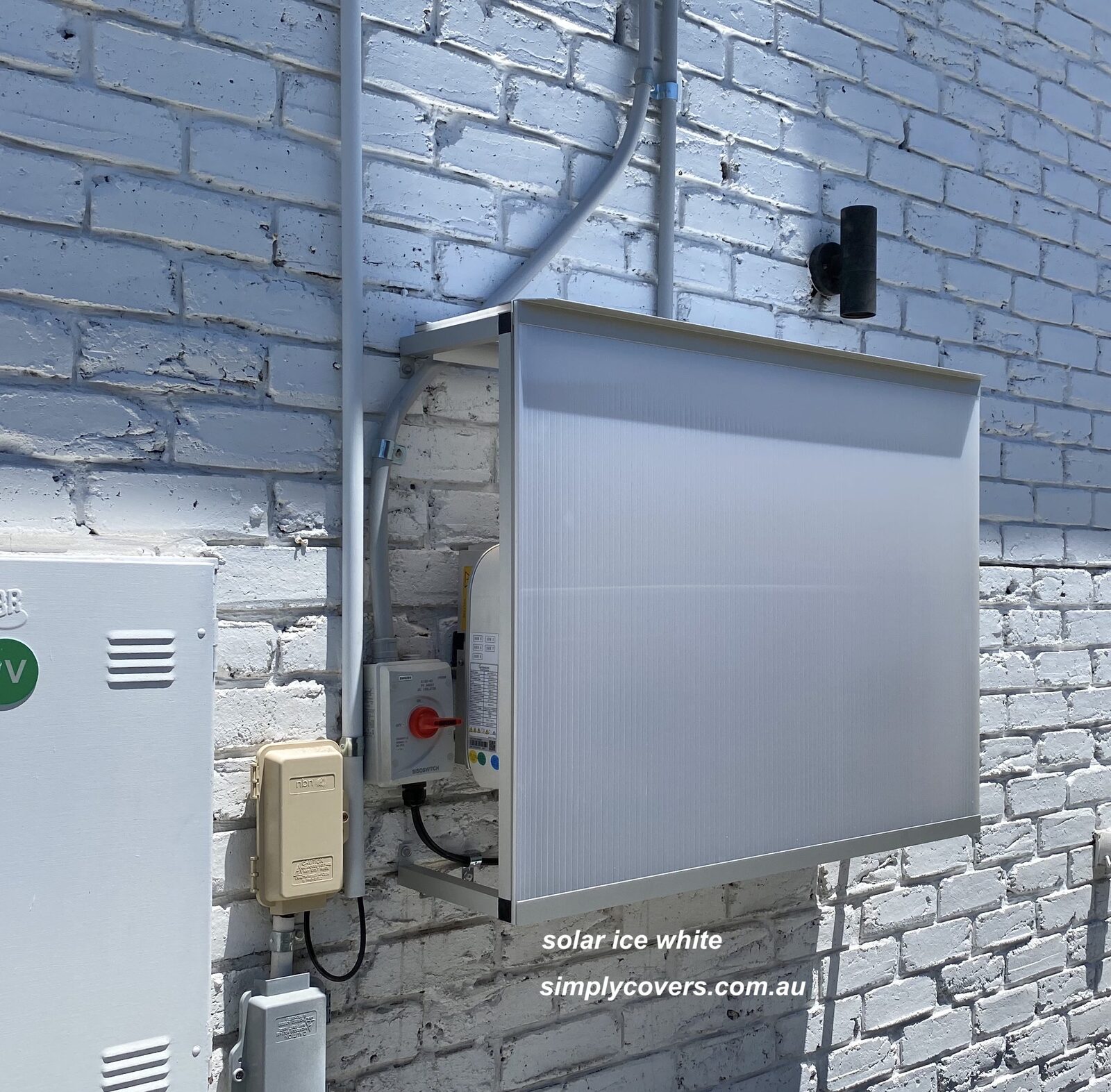 Solar Inverter Cover 77cm H x 98cm W x 26cm D (Solar White) Simply Covers