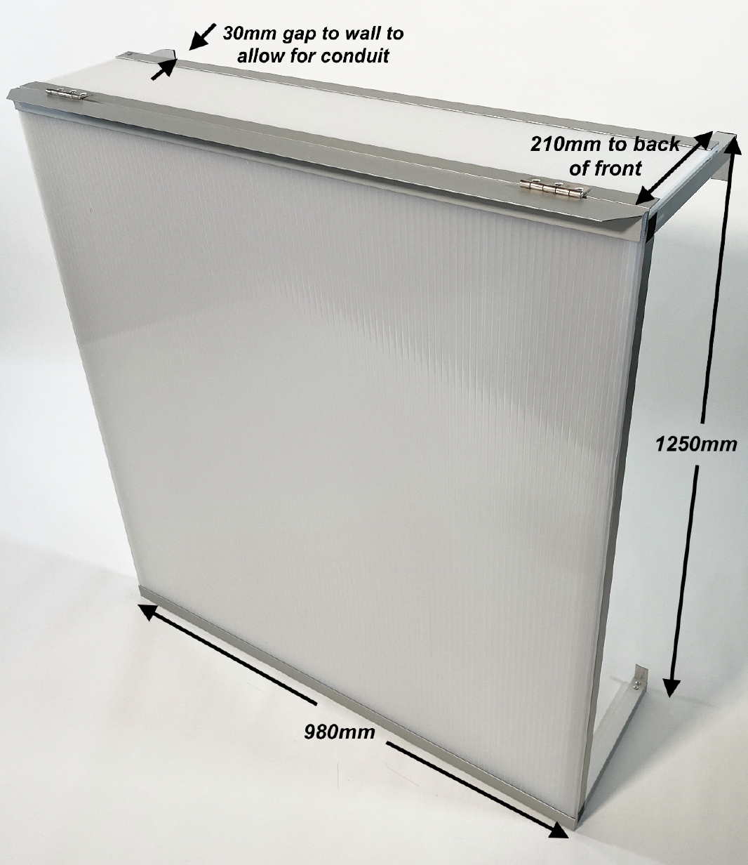 Tesla Powerwall2 Battery Cover L 125cm H x 98cm W x 21cm D